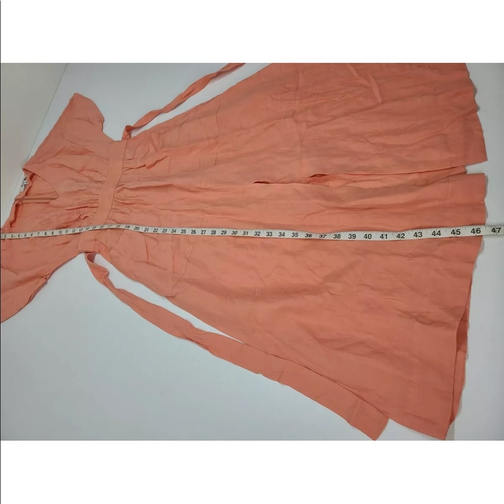Madewell Linen Blend Dolman Sleeve Tie Waist Midi Dress Size 00 Womens - Picture 9 of 9